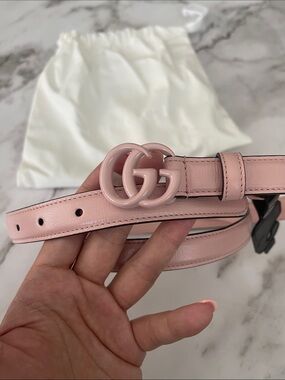 $950 New Authentic GUCCI Marmont Dusty Pink Belt GG LOGO size 85 SALE!